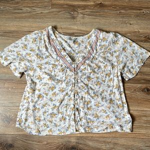 Lucky Brand Floral Button Up Top